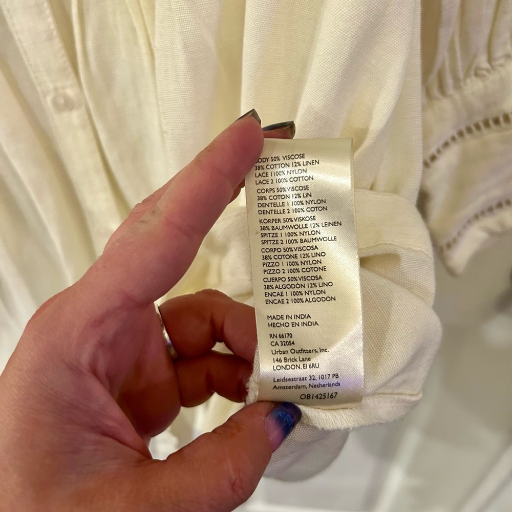Free People Cream Ruffled Tunic - Picture 4 of 5